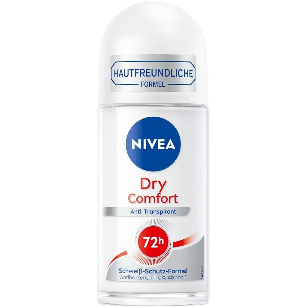 NIVEA Women Dry Comfort Roll-On Antiperspirant Khử Mùi 50 ml (1.69 fl oz), Công thức không chứa cồn,