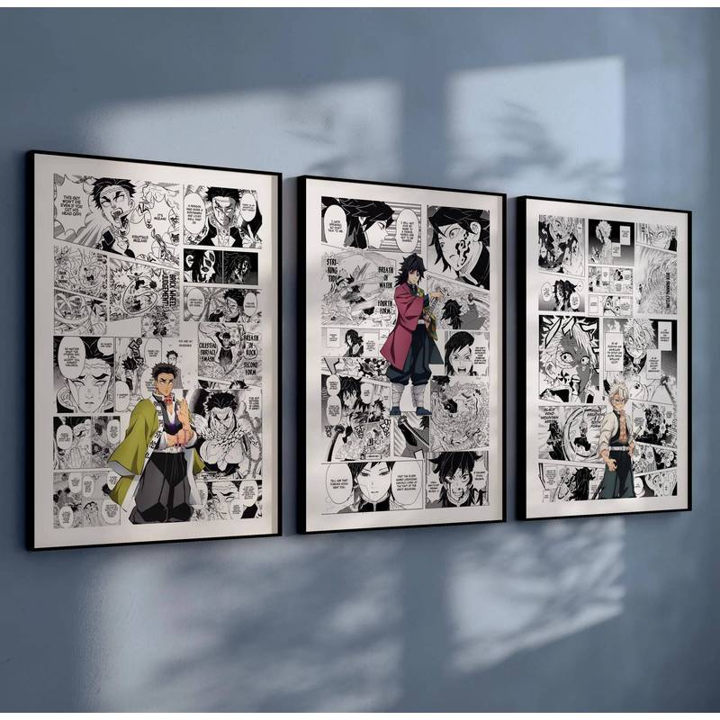 Demon Slayer Kimetsu no Yaiba Manga Panel Canvas Wall Art, Hashira Nhân Vật Poster In Hình Cho Người