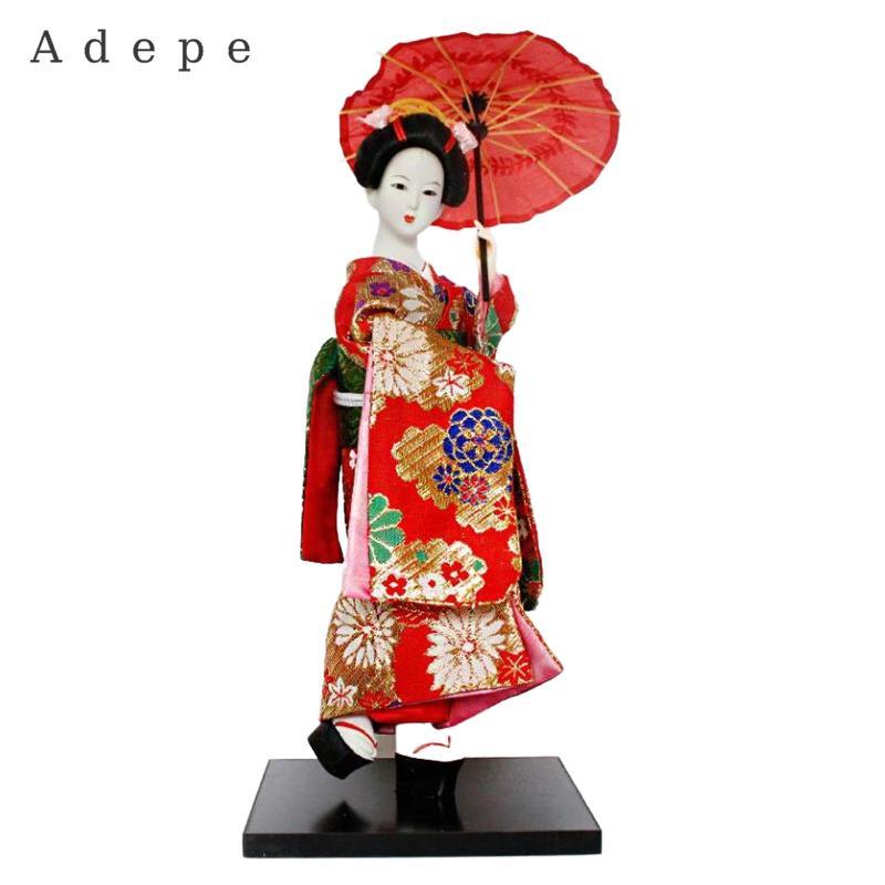 Geisha Nhật Bản 12 inch, Búp bê Geisha dân tộc Nhật Bản, Bức tượng nhỏ Tượng Nữ Búp bê Geisha Châu Á