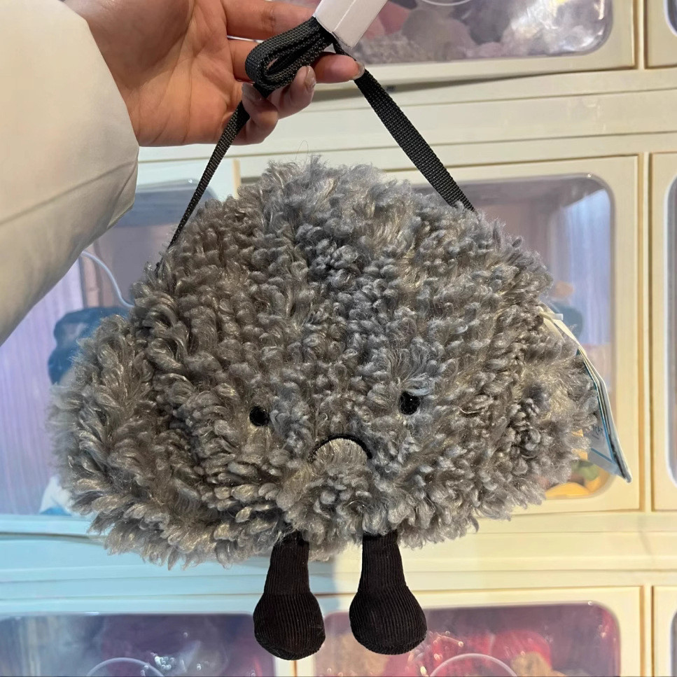 NRUU Fun Storm Cloud Plush Doll Crossbody Bag Ornament for Spring and Summer