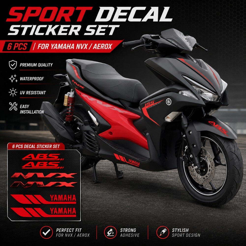 FENDER Dành Cho Xe Yamaha NVX 155 Aerox 155 Phản Quang Vinyl Miếng Dán NVX 3D Gel Mềm Cao Su Miếng D