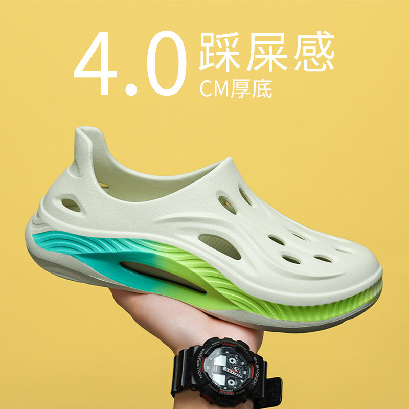 Channel Tiger Hole Giày đế dày Giày sandal đi biển ngoài trời Dép nam