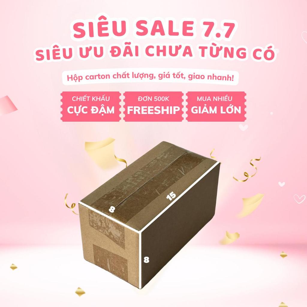 hộp đóng hàng 15x8x8 bộ 200 trơn không in