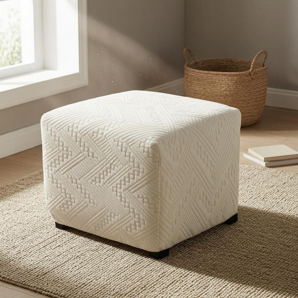 Co Giãn Ottoman Slipcover Chevron Co Giãn Ottoman Cover Footstool Cover Trang Bị Dệt Gia Đình Đường 
