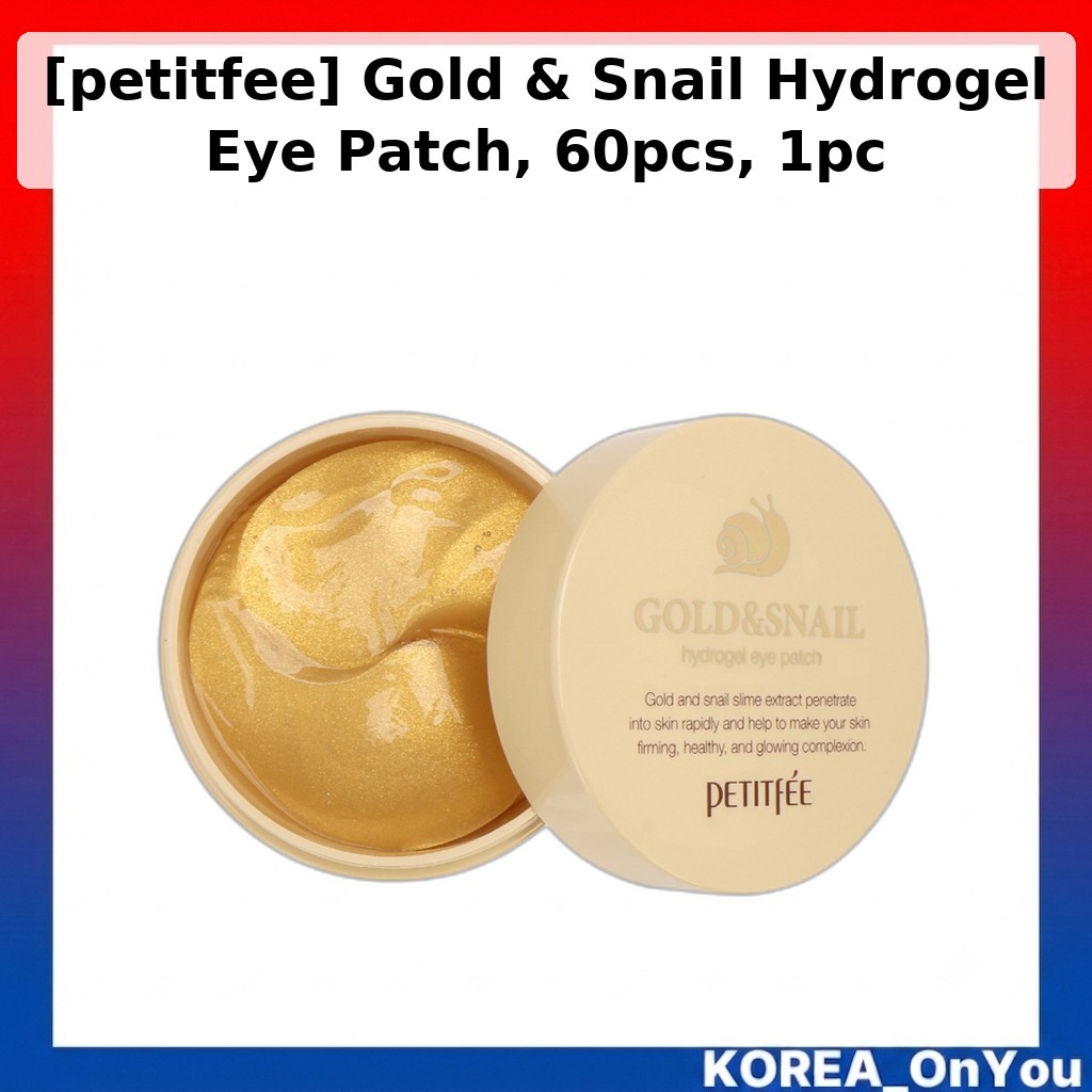 [petitfee] Miếng dán mắt Hydrogel Gold & Snail, 60 chiếc, 1 miếng dán mắt Hàn Quốc / Hoàn thiện phát