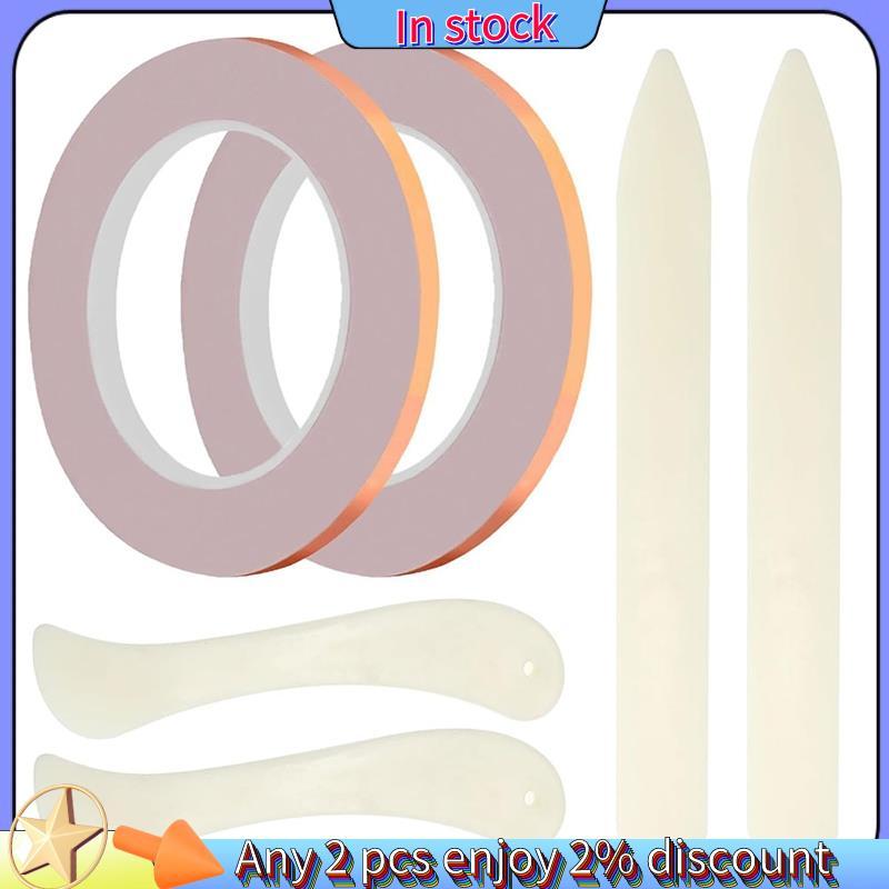 Còn hàng-2Rolls (36 Yards) Băng keo đồng lưng rộng 7 / 32 Inch để làm kính màu và đồ thủ công DIY, đ