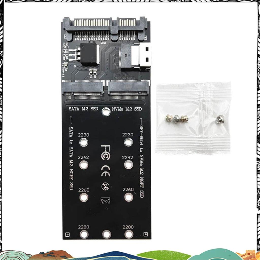 Bộ chuyển đổi SSD M2 M.2 SATA Ngff SSD sang SATA + M2 NVME SSD sang SFF-8654 Bộ chuyển đổi SATA sang
