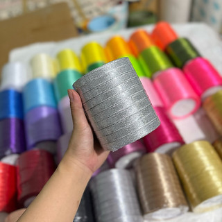 Lốc 10 cuộn ruy băng lụa 1cm