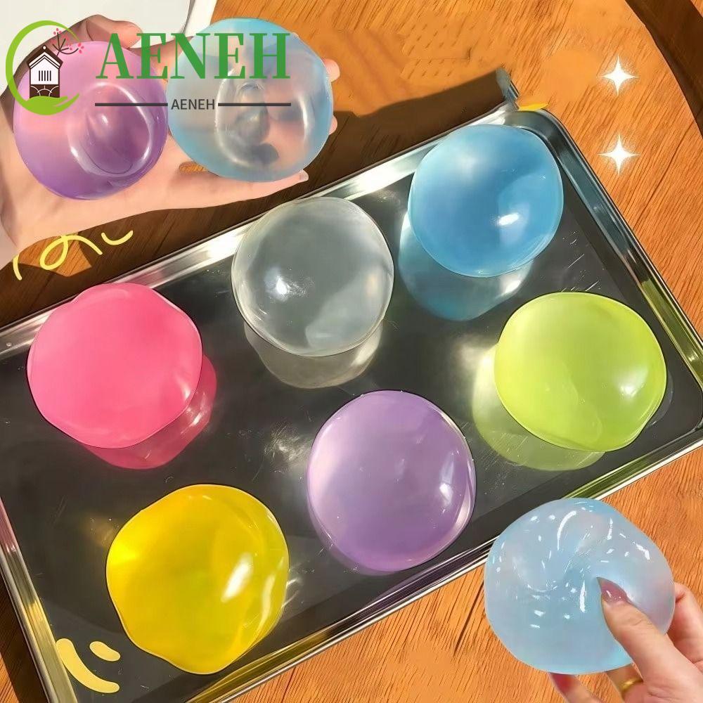 AENEH Dầu Dừa Squishy Bóng, Bóng Mềm Màu Xanh Dương Đồ Chơi Bóp Nhanh, Quà Tặng Trong Suốt Tăng Chậm