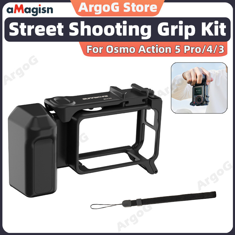 Sunnylife Xplorer Grip Kit tay cầm tích hợp cage cho Action 5 Pro/4/3 nhẹ nhàng cầm nắm thoải mái Ph