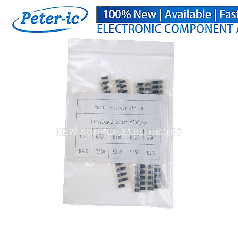 (200 chiếc) 2010 Bộ điện trở SMD 10ValuesX20 CÁI 1R00 ~ R820 Ohm 1% R100 R620 R470 R330 R220 Ohm