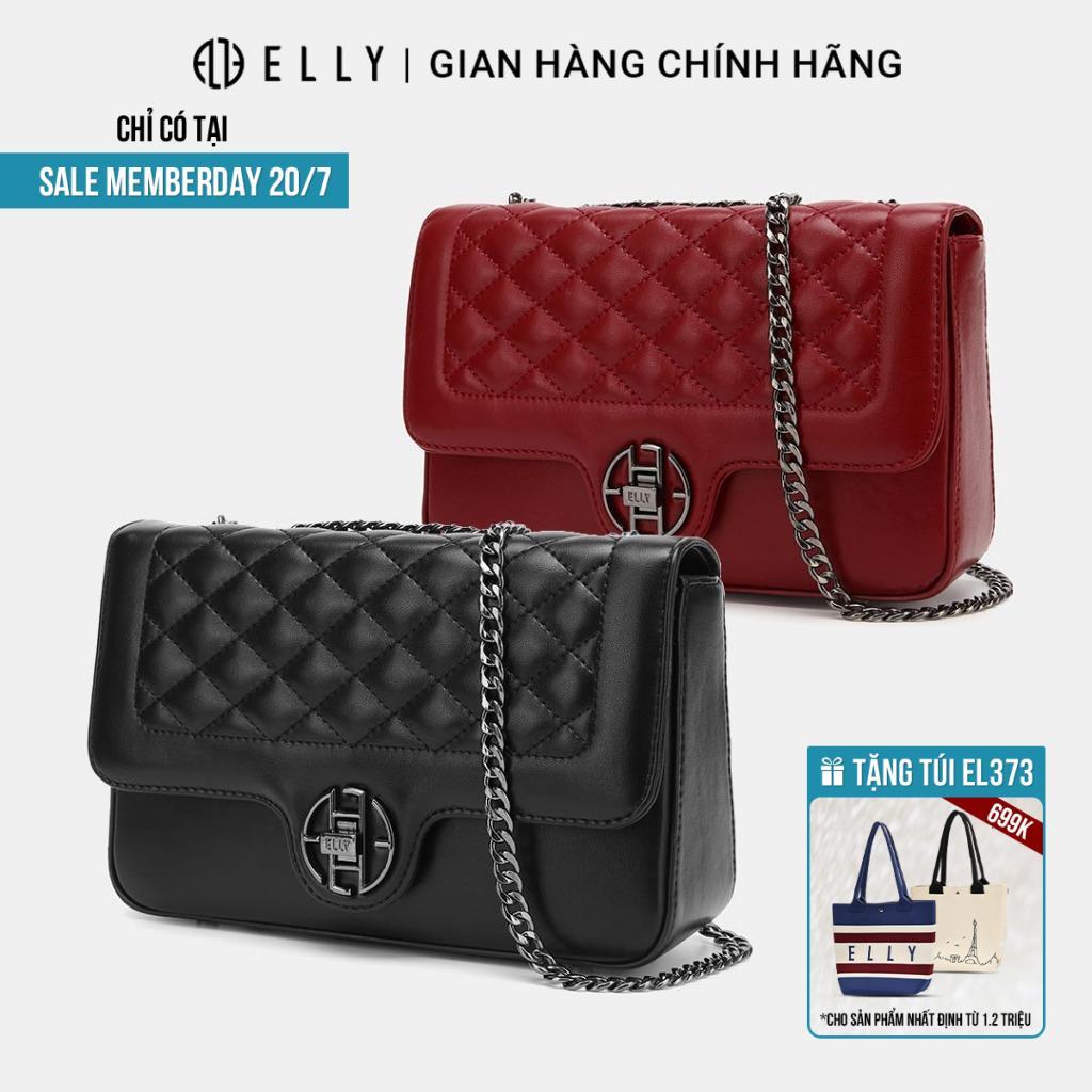 [TẶNG SUMMER GIFT 399K]  Túi xách nữ da thật ELLY ET124 túi đeo chéo crossbody thời trang cao cấp nh