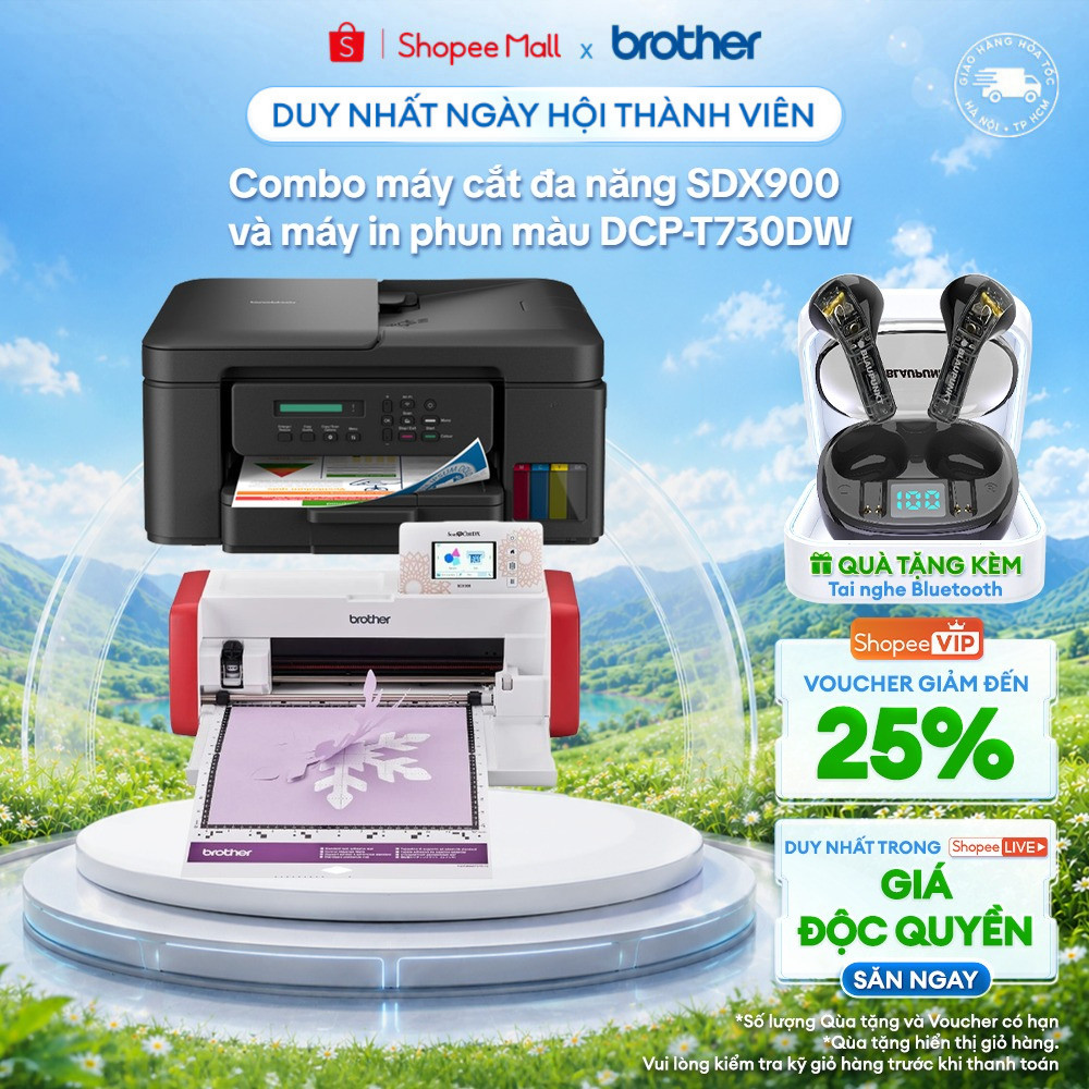 Combo máy cắt SDX900 + máy in DCP-T730DW