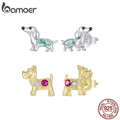 Bông tai bạc Bamoer 925 cho chó Trang sức thời trang dành cho nữ Quà tặng