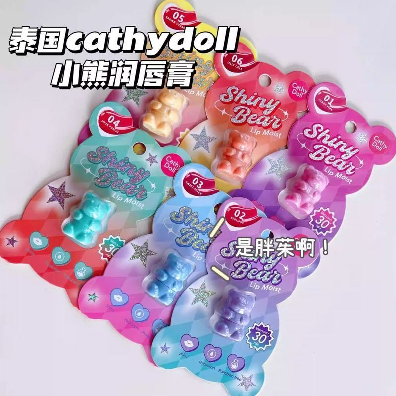 Thái Lan Cathy Doll Gấu Nhỏ Son Dưỡng Môi Dưỡng Ẩm Màu Tự Nhiên Kết Xuất Lâu Dài Mini Dễ Thương Di Đ