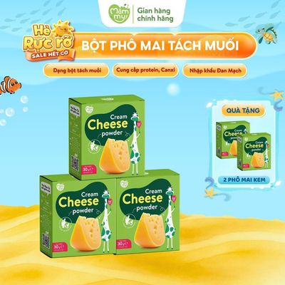 Phô mai tách muối Mămmy vị rau củ dạng bột kết hợp với rau củ tự nhiên bổ sung canxi, chất xơ bé 6th