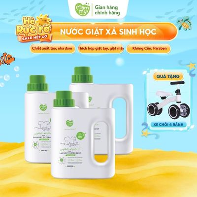 Combo 3 can nước giặt xả quần áo cho bé, nước giặt xả sinh học Mămmy an toàn, không gây kích ứng da cho mẹ và bé