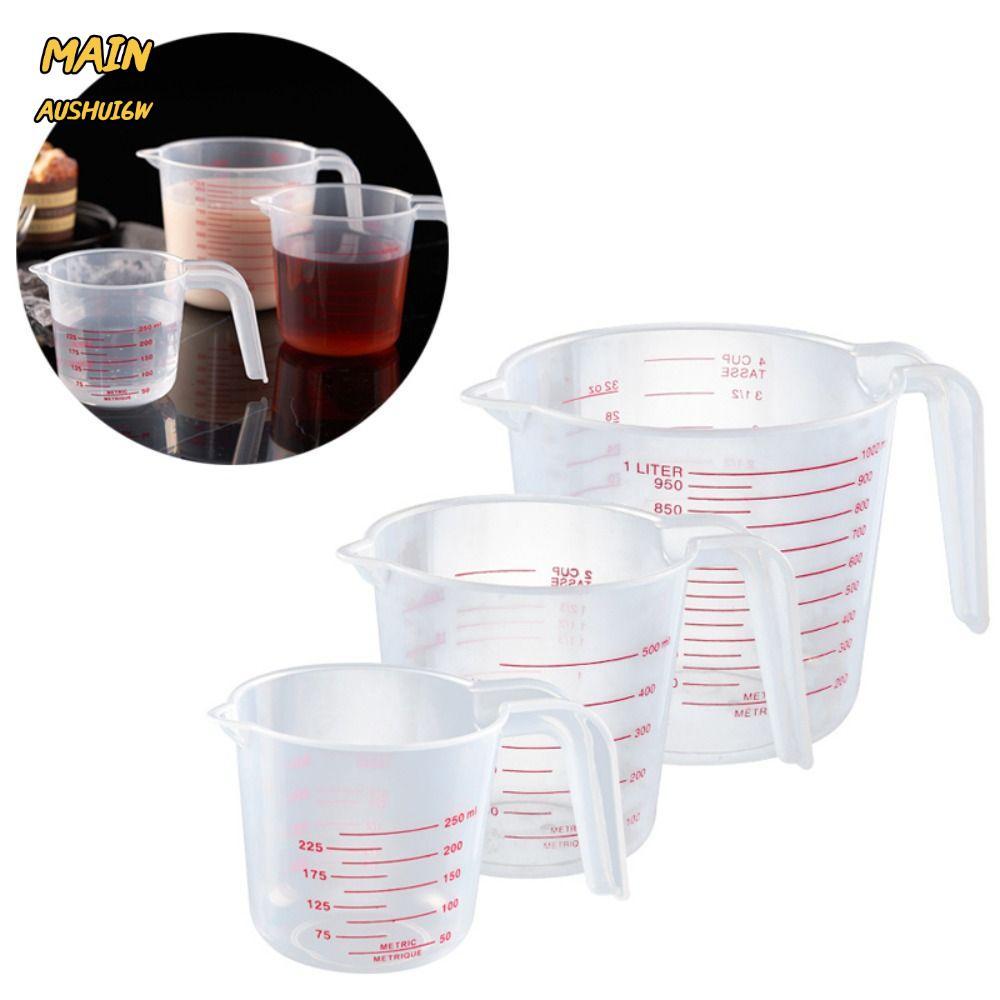 Cốc đo lường nhựa MAINAUSHUI6W, có vòi cốc đo tốt nghiệp, đánh dấu cốc có tay cầm đo bột Ounce và Ml