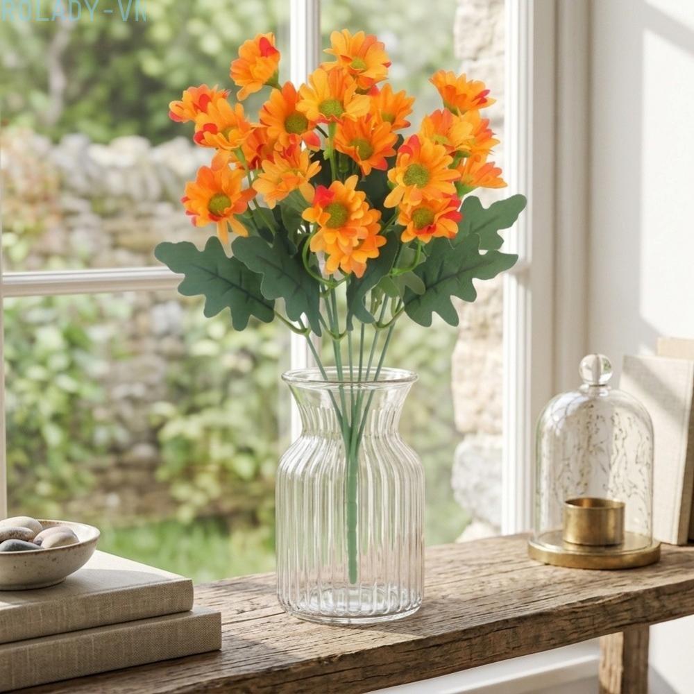 #ROYALLADY#Artificial Orange flower Bouquet - Beautiful Silk Flowers for Home Decor
