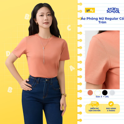 [BST The New T-Mate] Áo Phông Nữ Yody Regular Cổ Tròn Năng động Mềm mịn WCTS26S007