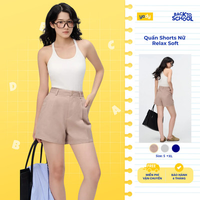 Quần Shorts Nữ Yody Phom Relax Dệt vân chéo khỏe khoắn cá tính TRA WCCS26A007