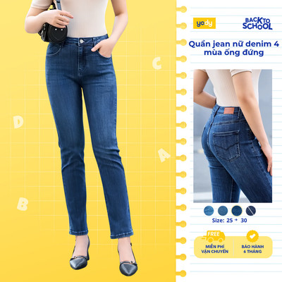Quần Jeans Nữ YODY Ống Đứng vải Demin Co Giãn 4 Chiều, dễ phối đồ TRA - QJN5078