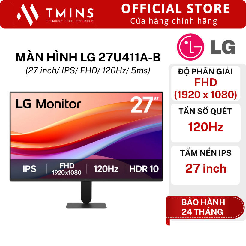 Màn Hình LG 27U411A-B (27 inch/ IPS/ FHD/ 120Hz/ 5ms) - Hàng chính hãng
