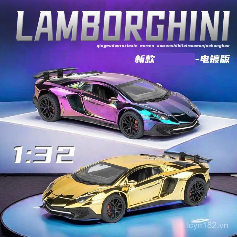 T Hợp Thời Trang Bán Chạy Lamborgh LP750-4 Mạ Phiên Bản Vàng Gradient Hợp Kim Xe Mô Hình Mô Phỏng 1: