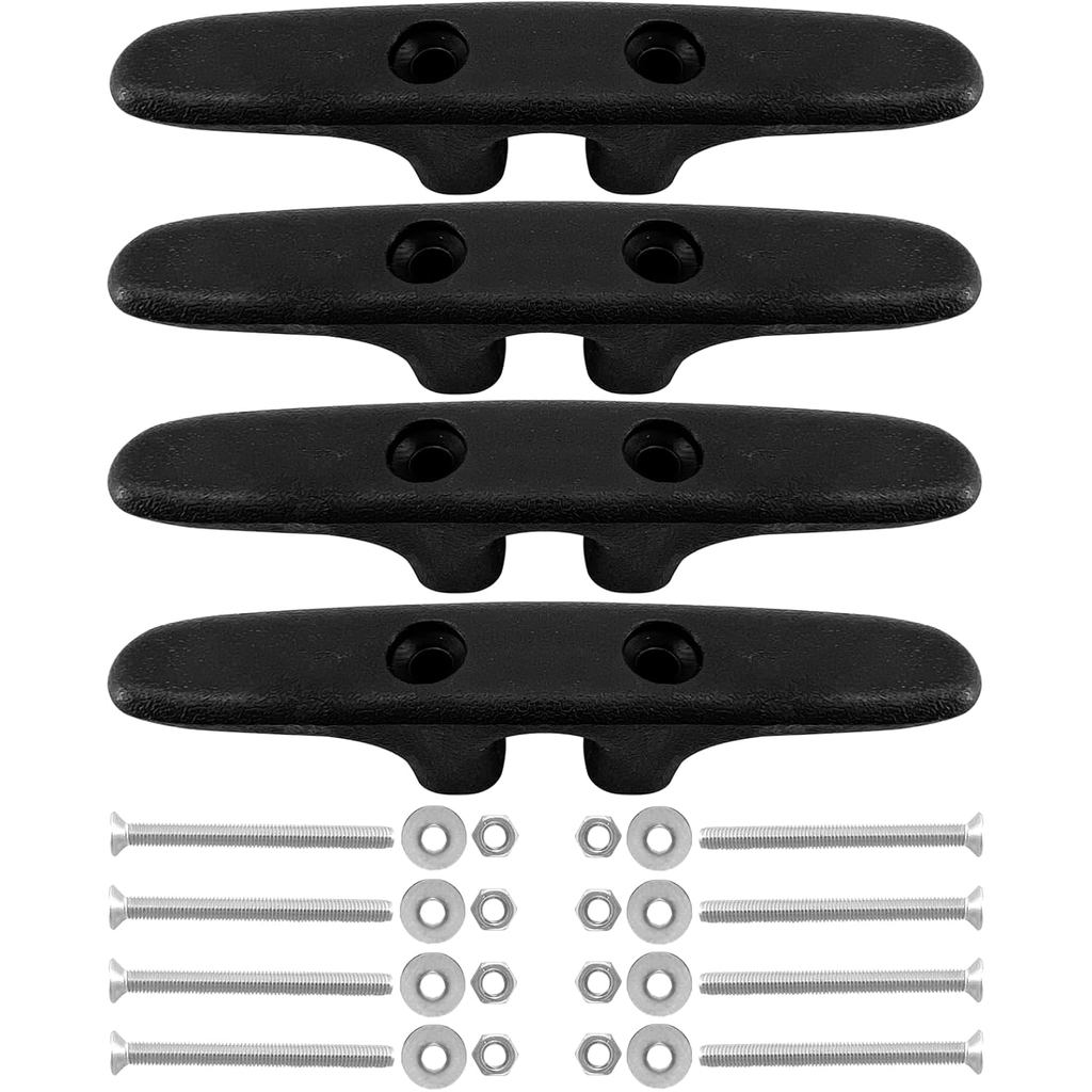 ISURE MARINRE 4 Marine Black Nylon Cleat Đế mở 4-1 / 2 trong Sàn thuyền nylon hạng nặng và dây neo C