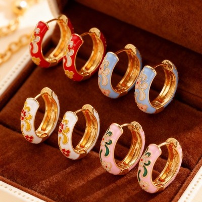 Pinkdudu Nhỏ Giọt Men Dangles Phong Cách Trung Hoa Vòng Tai Vòng Cổ Trang Sức Cổ Điển Cho Nữ PD2655