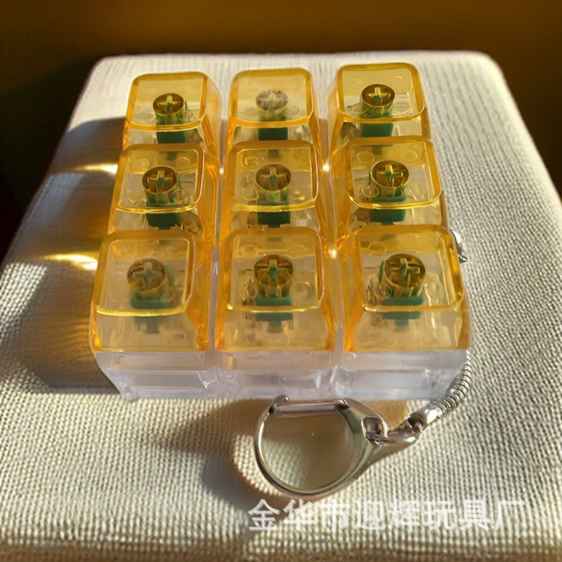 9 ‐ Key Switch Test Fidget Móc khóa Tetris Mặt dây chuyền giảm căng thẳng