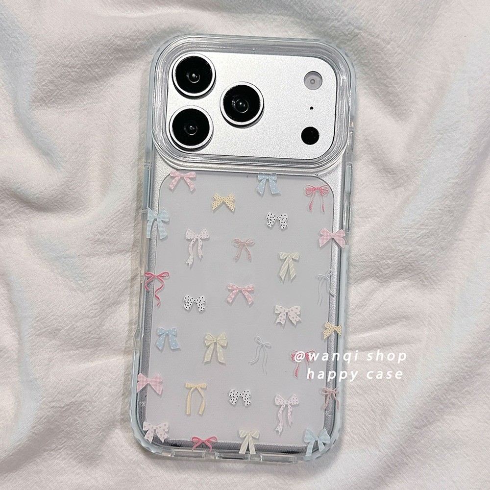 Dành Cho Iphone 17 Pro Max Iphone Case INS Hàn Quốc Nơ Mềm Iphone 14 Pro Max Full Body Protector Cas
