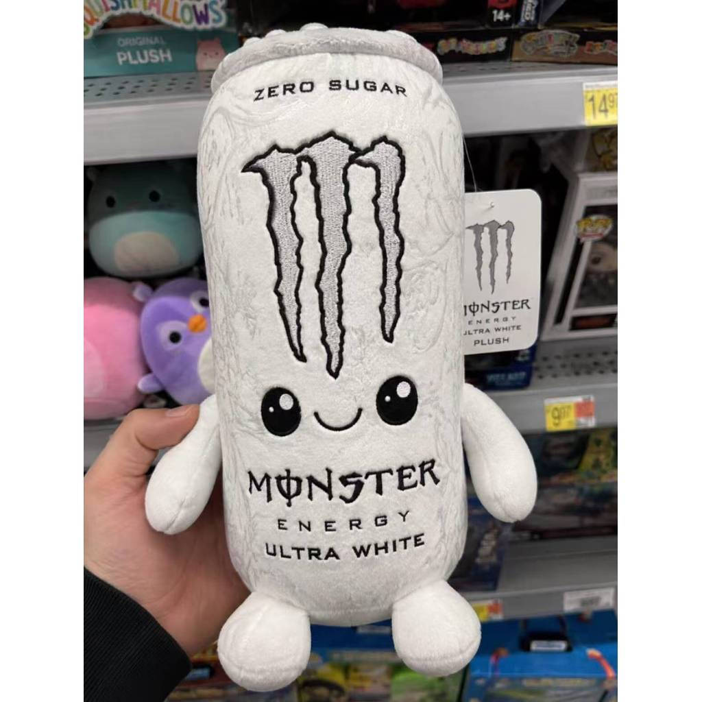 Monster Energy Ultra White Zero Sugar Drink Can Plushie Hoạt hình Nước giải khát Đồ chơi nhồi bông G