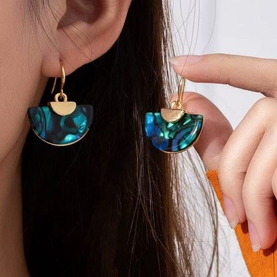 Pinkdududu Balone Vỏ Quạt Bông Tai Pháp Vintage Dangles Ánh Sáng Sang Trọng Tính Khí Trang Sức Cho Nữ PD2674