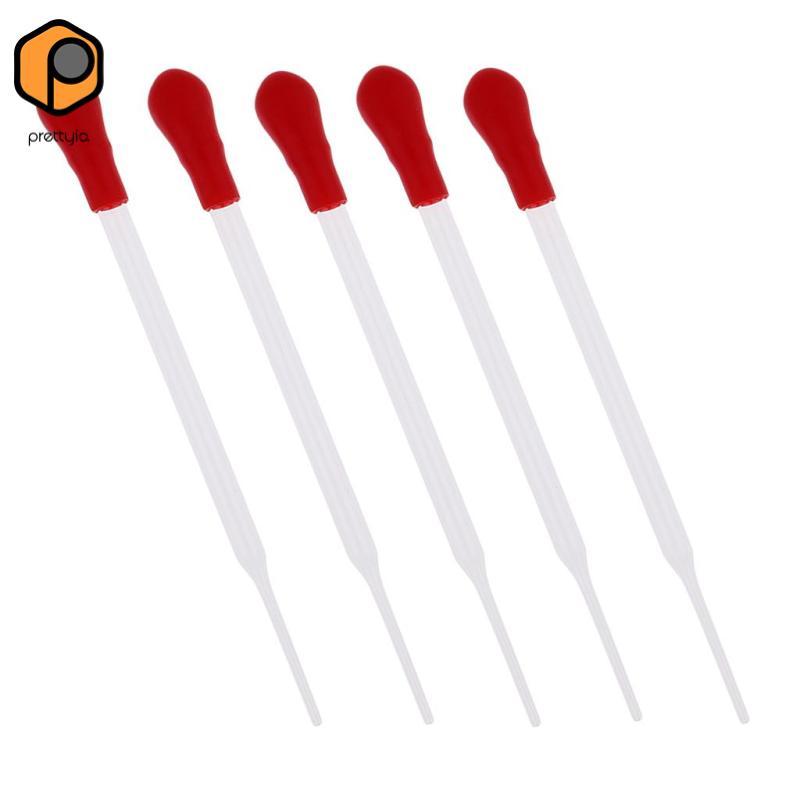 5x Glass School Lab Pipet Dropper Transfer Liquid Pipet Với Cao Su Đỏ