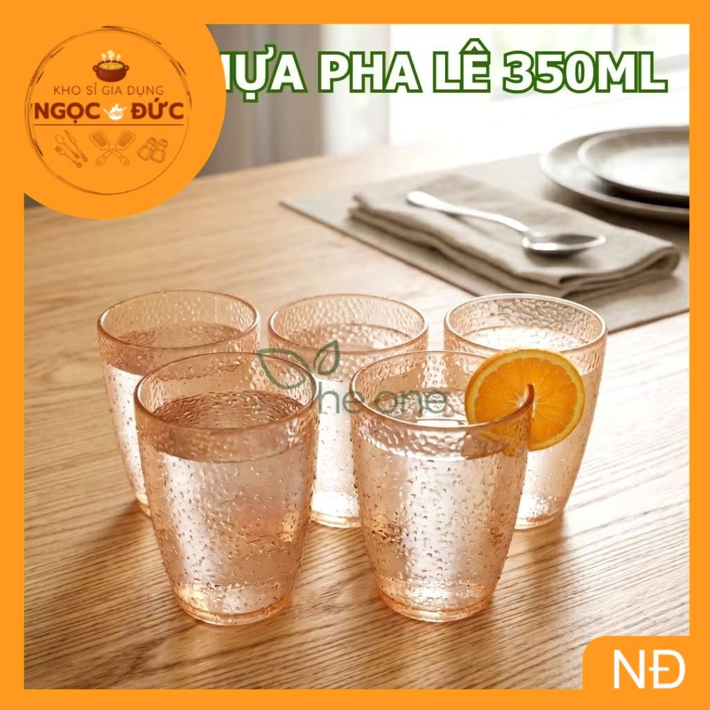 COMBO 5 LY NHỰA PHA LÊ 350ML UỐNG NƯỚC . UỐNG TRÀ . CỐC UỐNG NƯỚC 350ML
