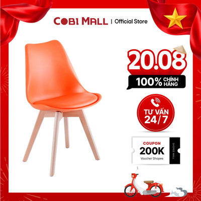 Ghế Nhựa Đúc Cao Cấp Nhẹ Bền Viselium Cho Phòng Khách, Phòng Bếp, Màu Trắng - Cobi Home