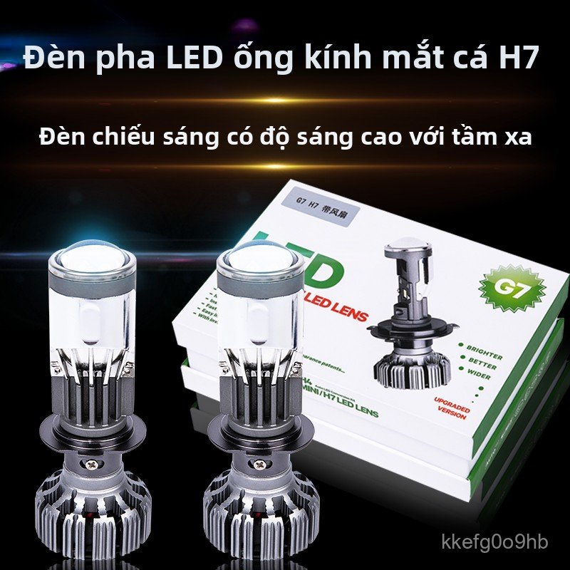 Đèn pha LED bi cầu H7 H4êu sáng cho ô tô xe máy tích hợp pha cos bền đẹp