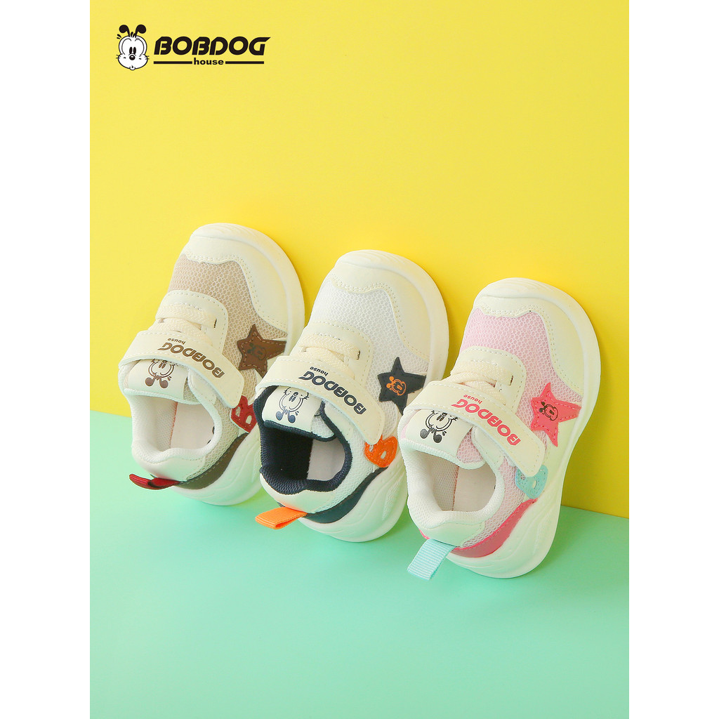 Nhà BOBDOG Giày Mùa Thu Cho Bé Tập Đi Giày Đế Mềm Chống Trơn Trượt Giày Chức Năng