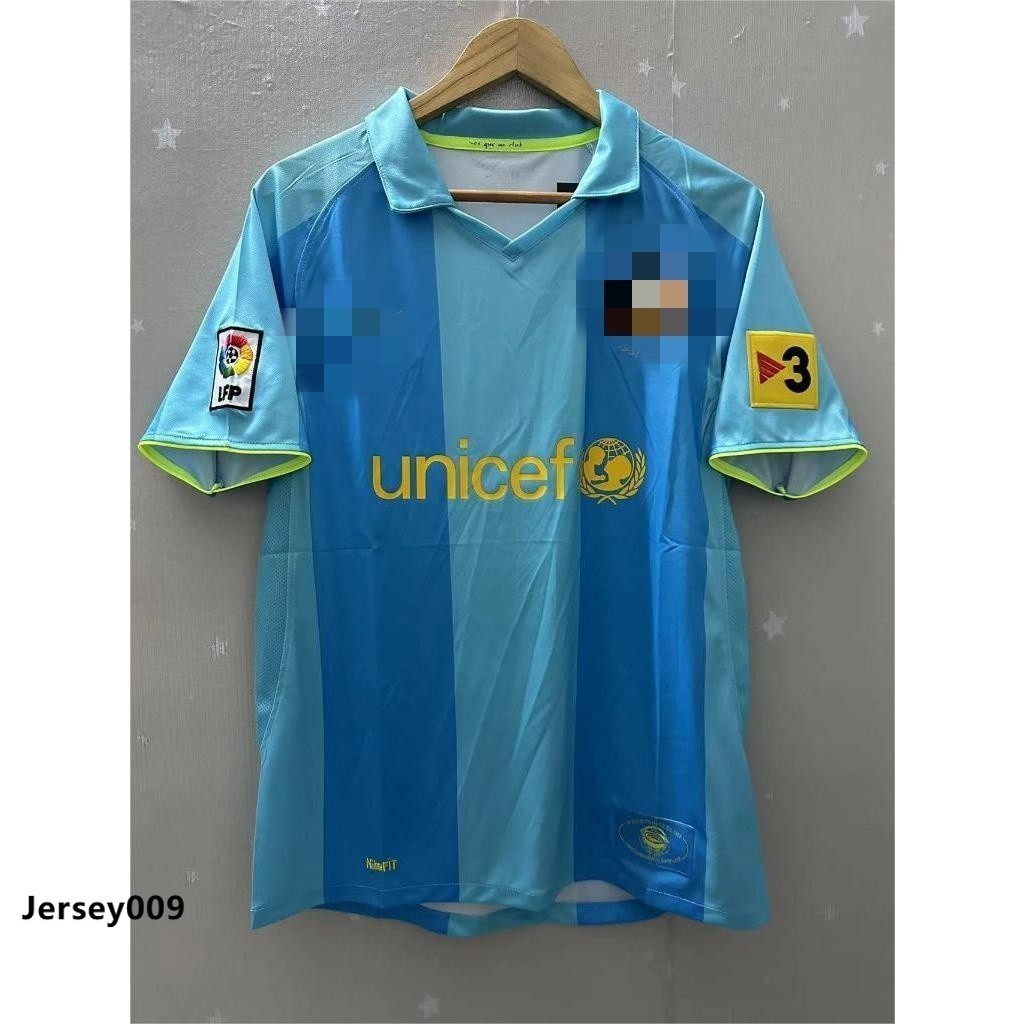 07-08 Barcelona sân khách Ronaldo Messi retro áo thun tùy chỉnh