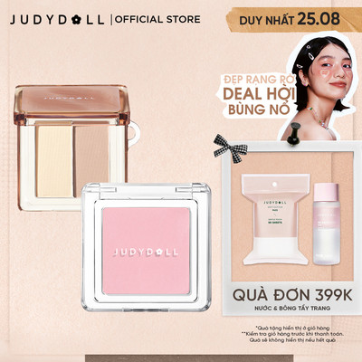 [Combo 2] Combo Phấn Má Hồng Đơn JUDYDOLL Single Blush Powder 2g & Bảng Tạo Khối Mini Highlight Contour Pallete