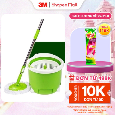 Bộ cây lau nhà 360 độ 3M™ Scotch-Brite™, 360 độ, tích hợp giặt và vắt, Dùng vệ sinh sàn nhà