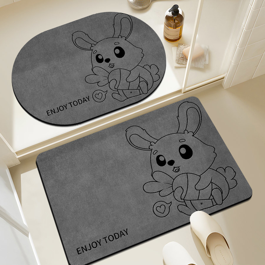 New Product#Cartoon cute diatomite absorbent floor mat for home bathroom, dirt-resistant and non-sli