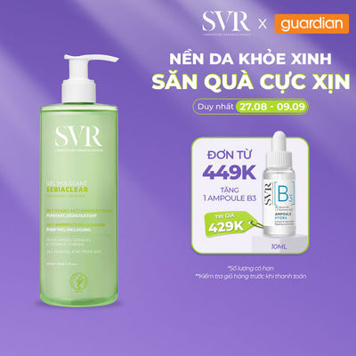 Gel rửa mặt cho da dầu mụn, không chứa xà phòng SVR Sebiaclear Gel Moussant 400ML