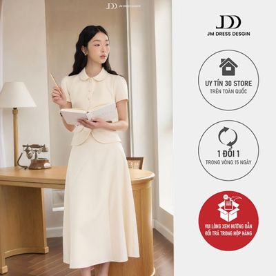 Set Đồ Áo Kiểu Cổ Sen Dáng Ôm 2T33.2604, Chân Váy Dài Bổ Chéo Đổ 4L08.2604. Set Đồ Áo Peplum Váy Công Sở Thanh Lịch JM