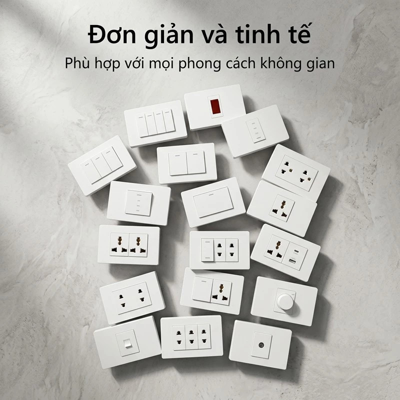 Guwife Module công tắc ổ cắm màu xám/Trắng/Vàng cao cấp, mặt bảng DIY, dễ lắp đặt