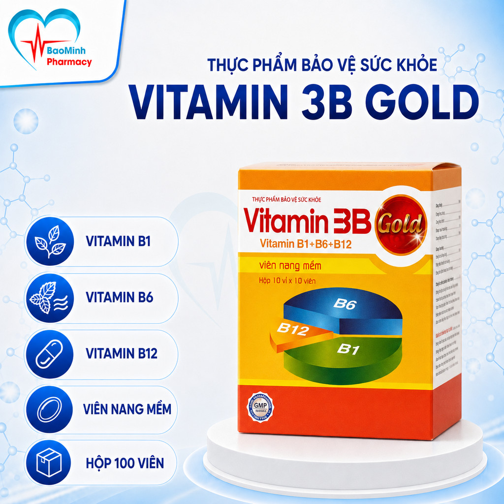 Viên bổ tổng hợp VITAMIN 3B PHÚC VINH hộp 100 viên giúp bồi bổ cơ thể