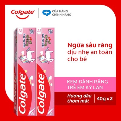 [HB Gift] Bộ 2 kem đánh răng cho bé kỳ lân Unicorn hương dâu Colgate 40g