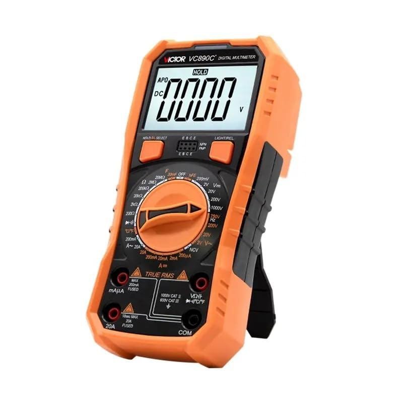 VC890C+ Digital Multimeter Manual Range New Type Multimeter Digital True RMS NCV Flashlight(Victor V