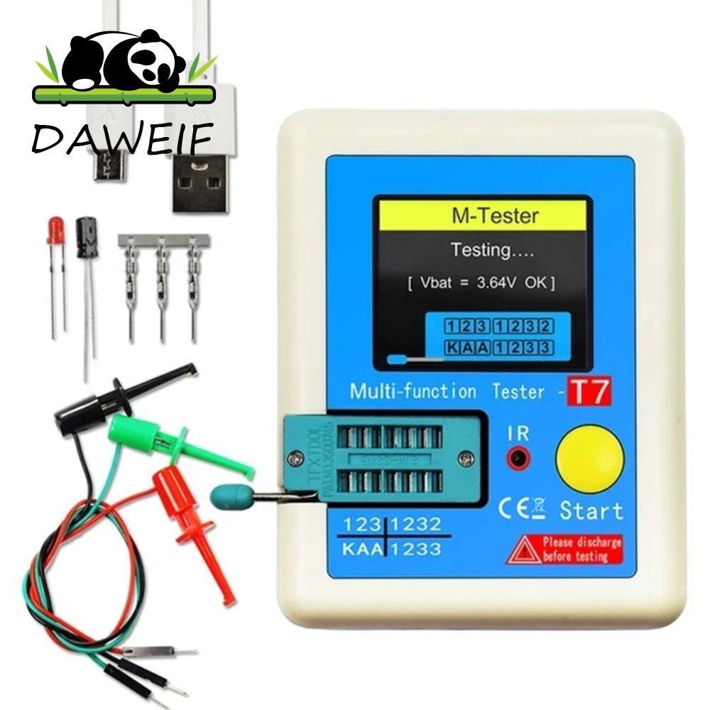 DAWEIF Máy đo đa năng LCR-T7 DAWEIF, kiểm tra MOS/PNP/NPN, điện trở, ESR, diode
